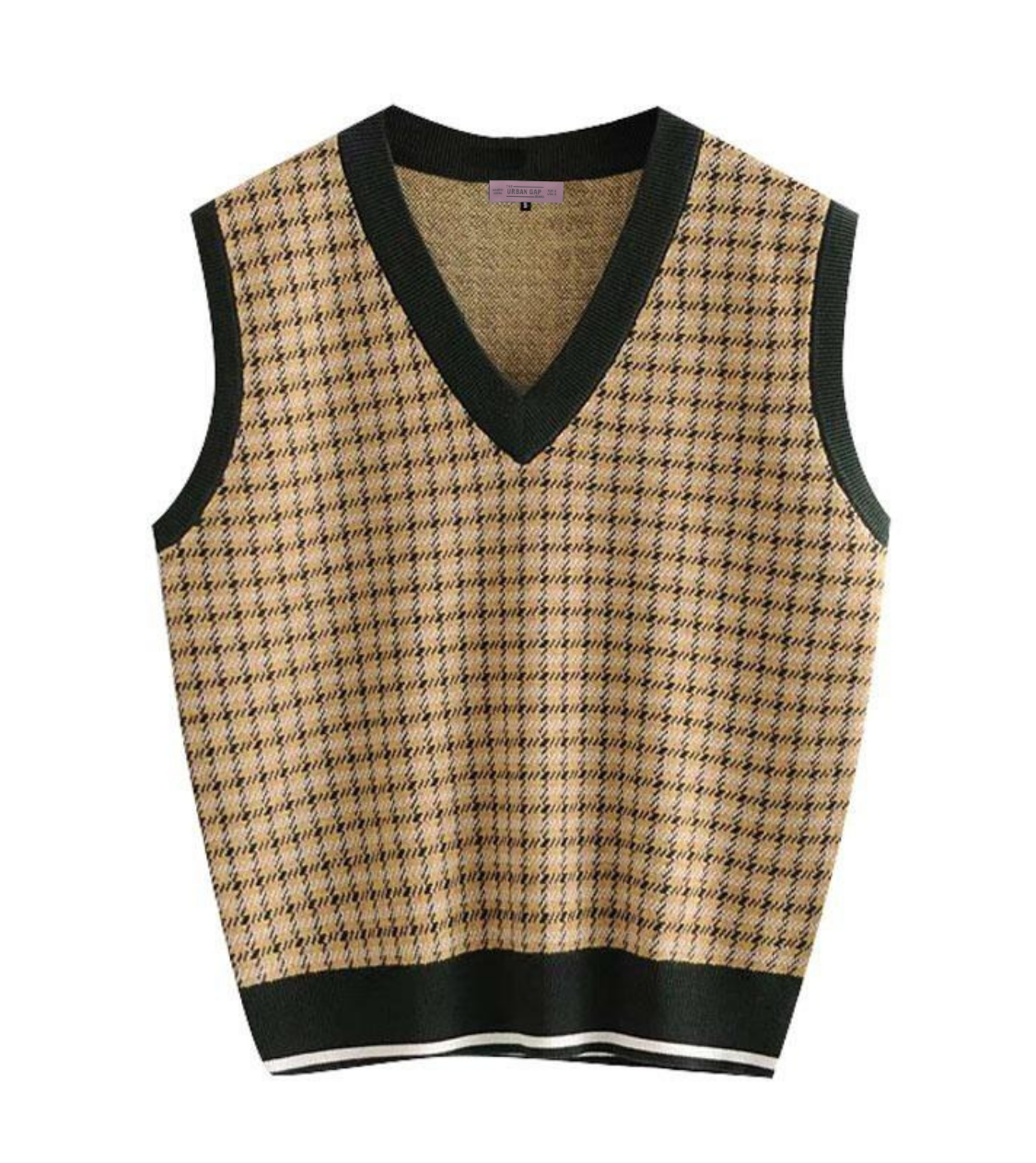RIBBED TRIM KNITTED VEST