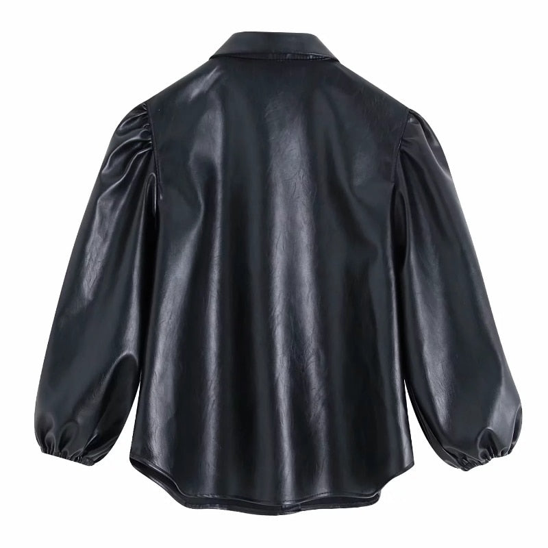 FAUX LEATHER SHIRT