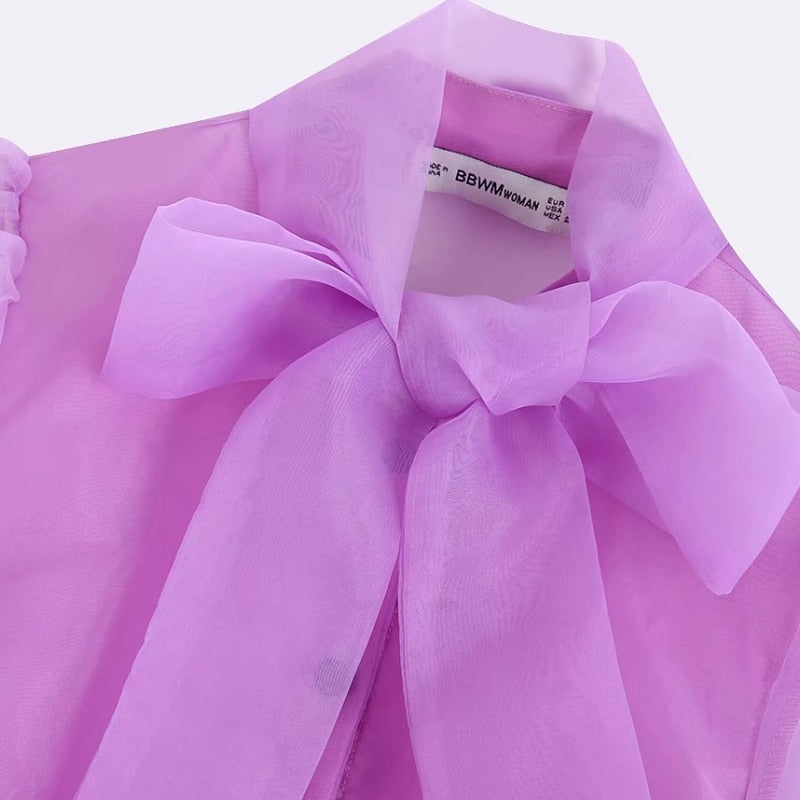 ORGANZA BLOUSE WITH BOW DETAIL
