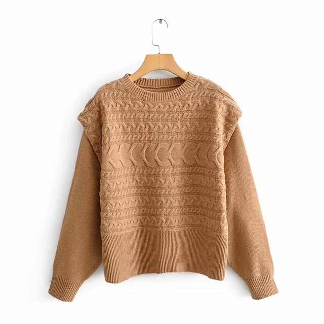 KNITTED BRAIDED SWEATER