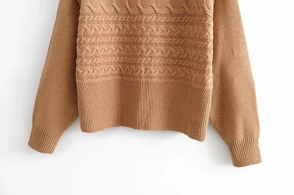 KNITTED BRAIDED SWEATER