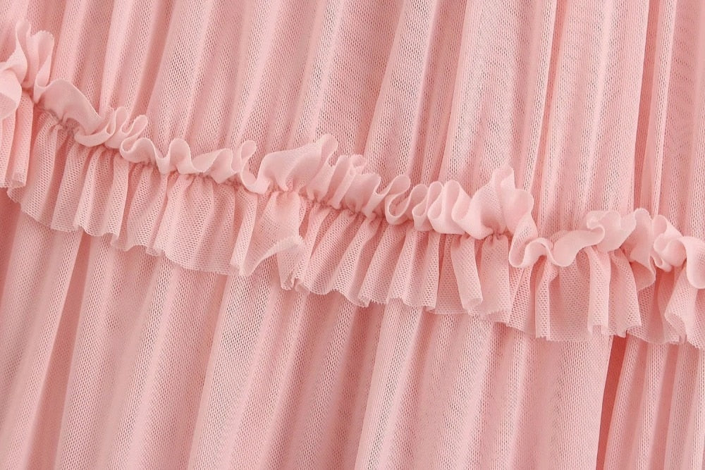 DRESS WITH TULLE FRILLS