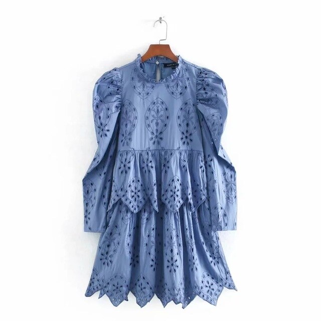 DRESS WITH CUTWORK EMBROIDERY