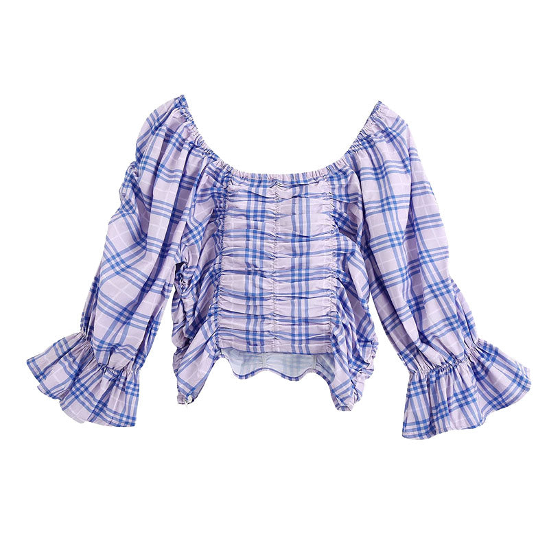 CROPPED CHECKED TOP