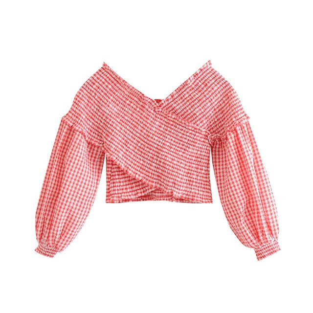 CROP TOP WITH SMOCKED DETAIL