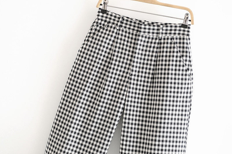 SLOUCHY GINGHAM TROUSERS