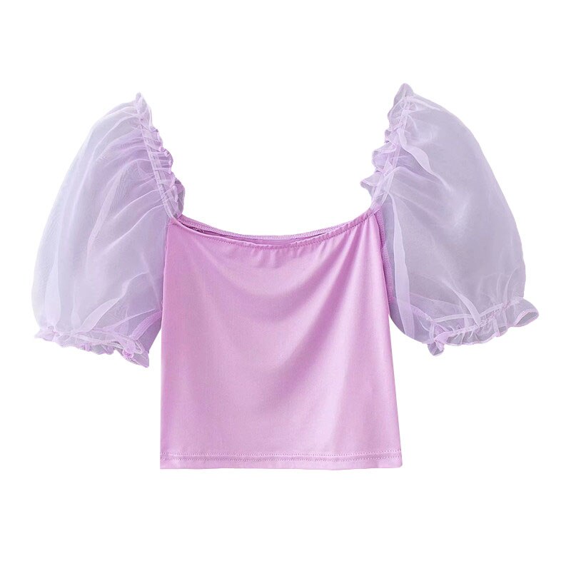 CROPPED TOP WITH ORGANZA