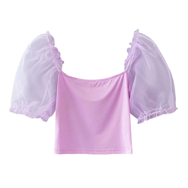 CROPPED TOP WITH ORGANZA