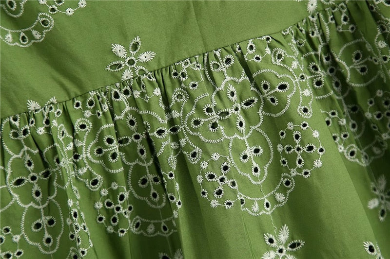 DRESS WITH CUTWORK EMBROIDERY