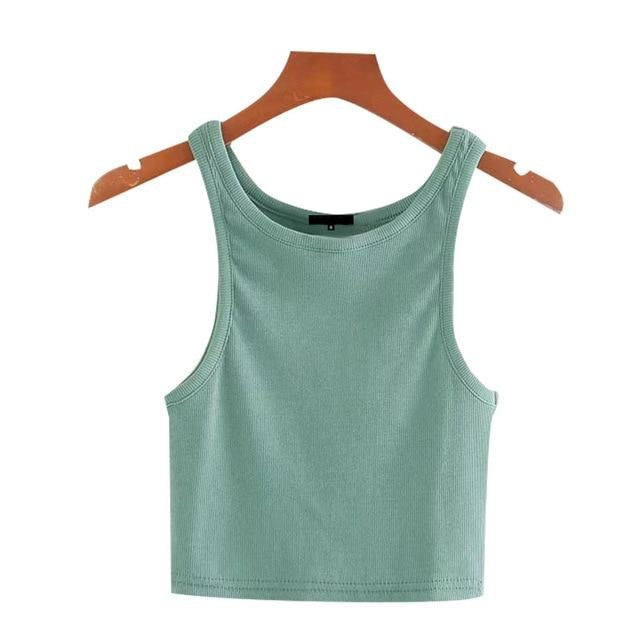 STRETCHY SLIM CROPPED TANK TOP