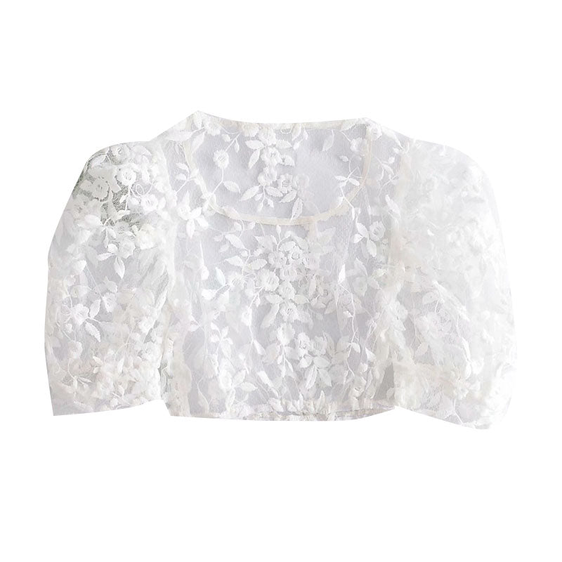 EMBROIDERY TRANSPARENT TOP