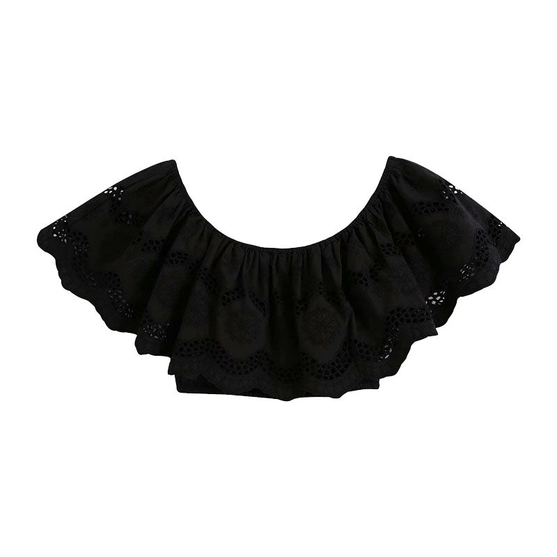 CROPPED TOP WITH SLASH NECK