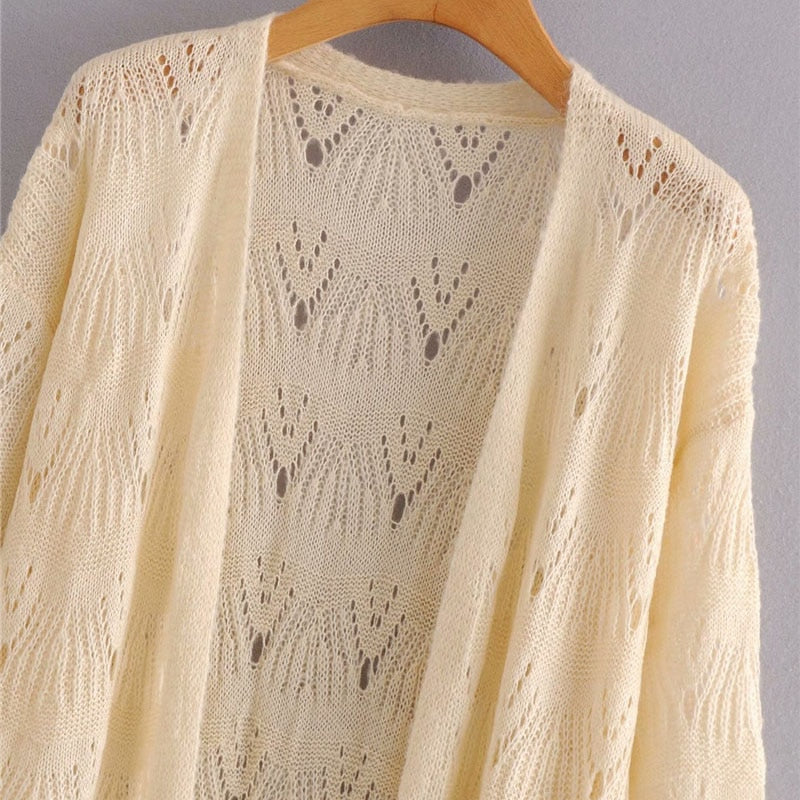 HOLLOW OUT KNITTED CARDIGAN