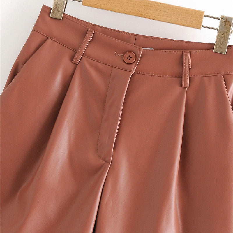 FAUX LEATHER SHORTS