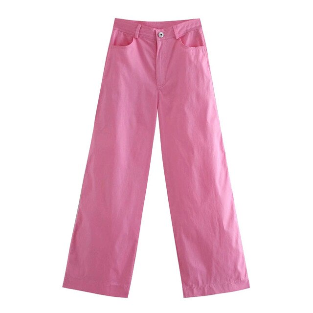 PINK WIDE LEG TROUSERS