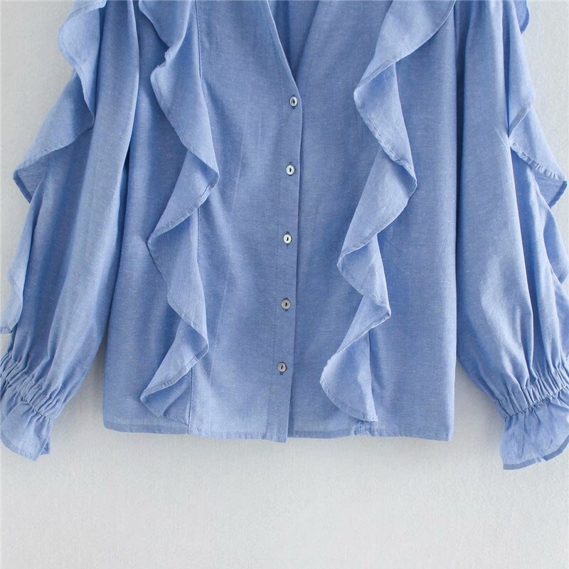 BLOUSE WITH RUFFLE TRIMS