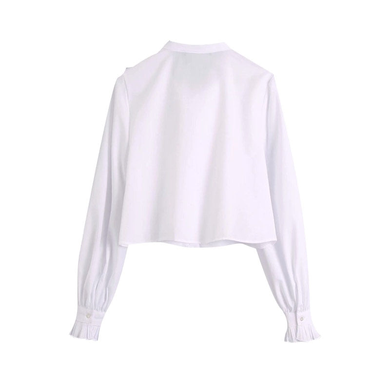 RUFFLED CROPPED BLOUSE