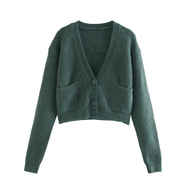 CROPPED KNITTED CARDIGAN