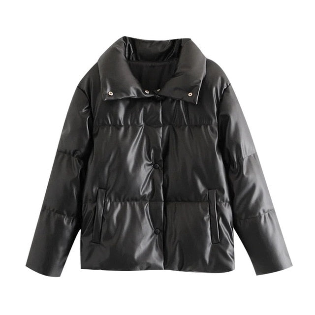 LEATHER WARM PADDED PARKAS
