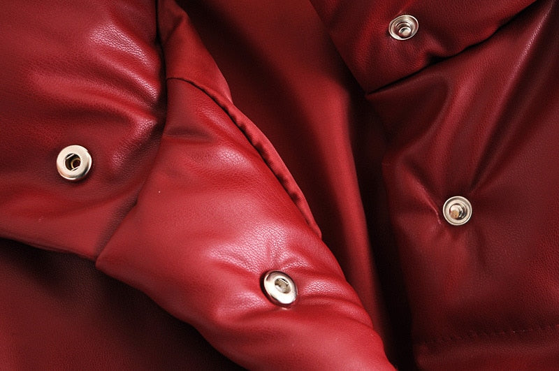 LEATHER WARM PADDED PARKAS