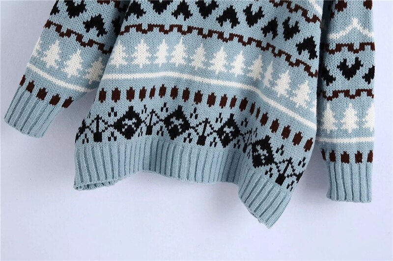 OVERSIZED JACQUARD KNITTED SWEATER
