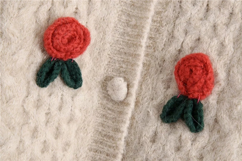 FLORAL KNITTED CARDIGAN
