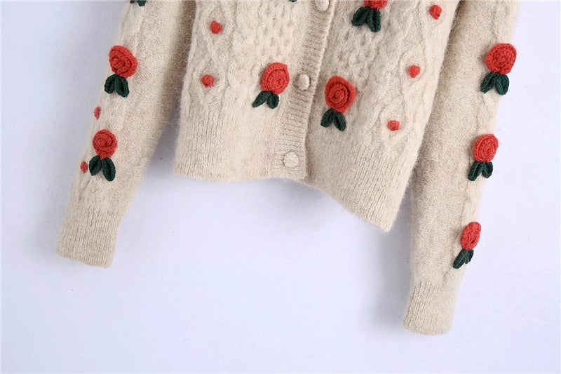 FLORAL KNITTED CARDIGAN