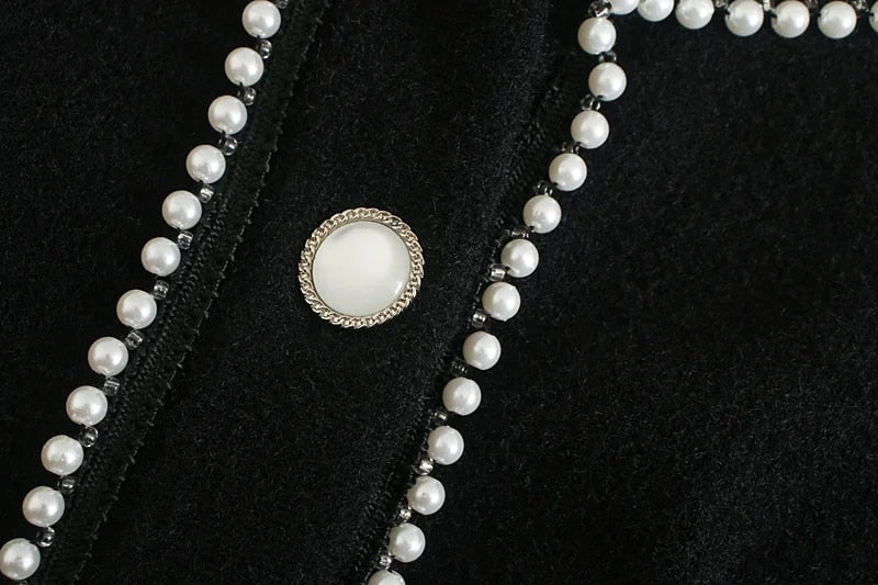 PEARL BEADING KNITTED CARDIGAN