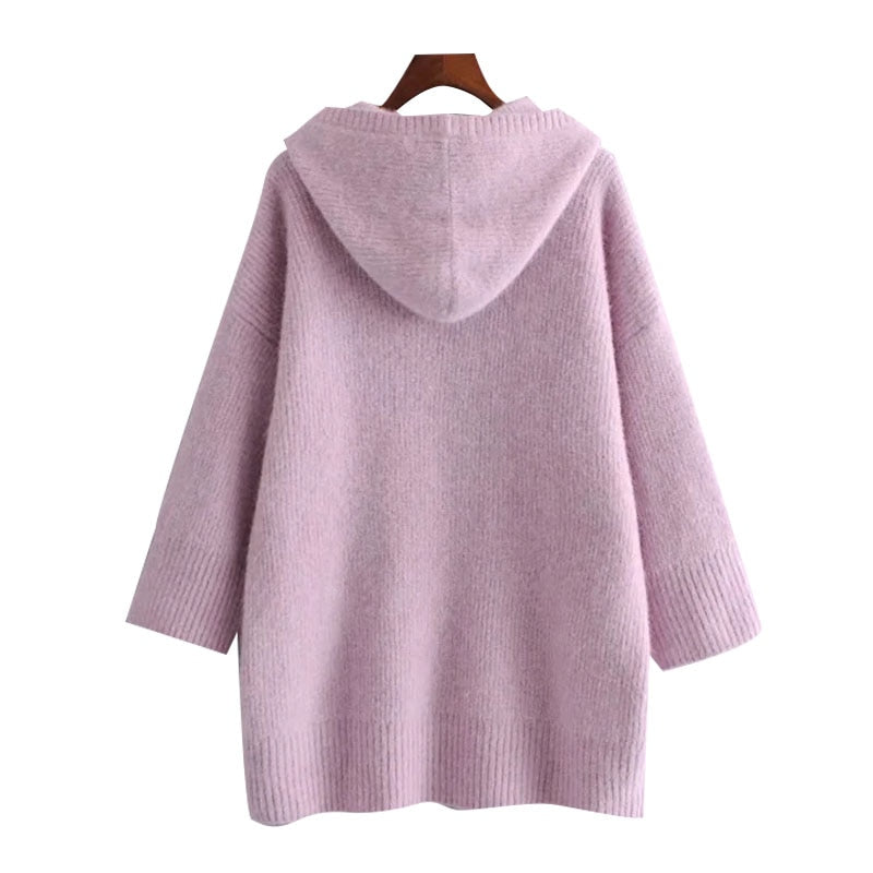 HOODED OVERSIZED KNITTED SWEATER