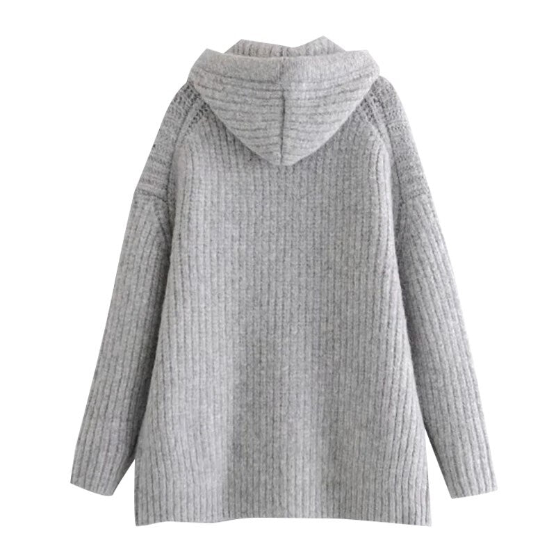 OVERSIZED KNITTED HOODIE