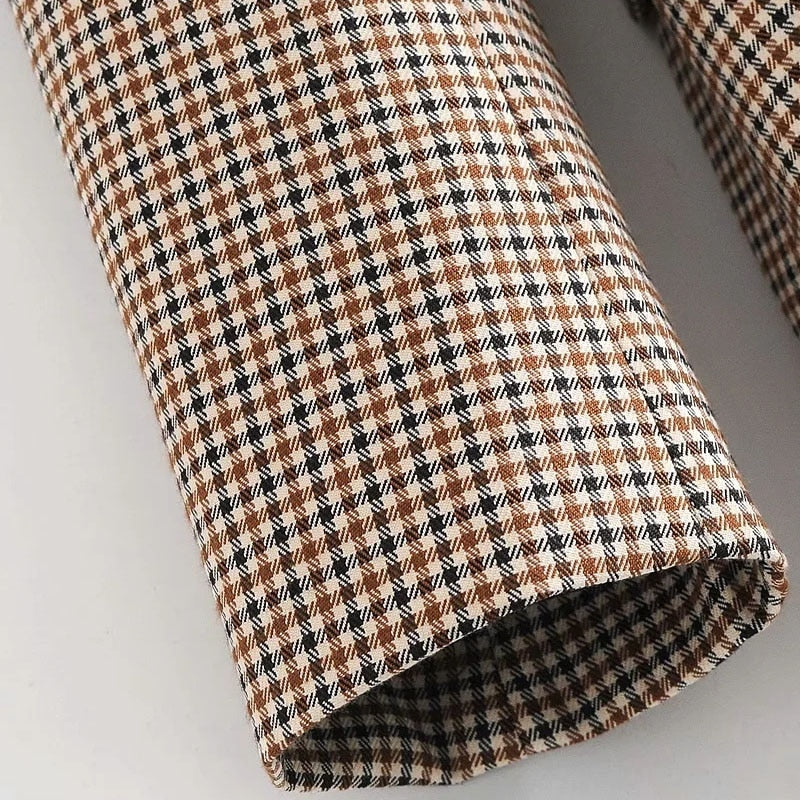 DOUBLE BREASTED CHECK BLAZER