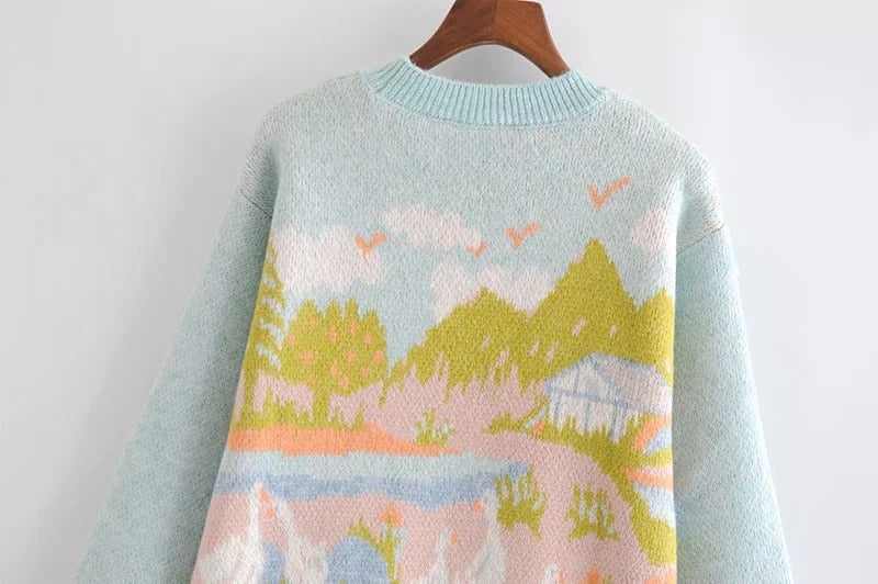 ANIMAL JACQUARD KNITTED SWEATER