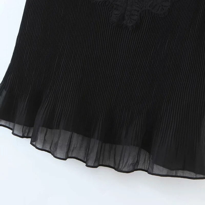 PLEATED TOP WITH THIN STRAPS