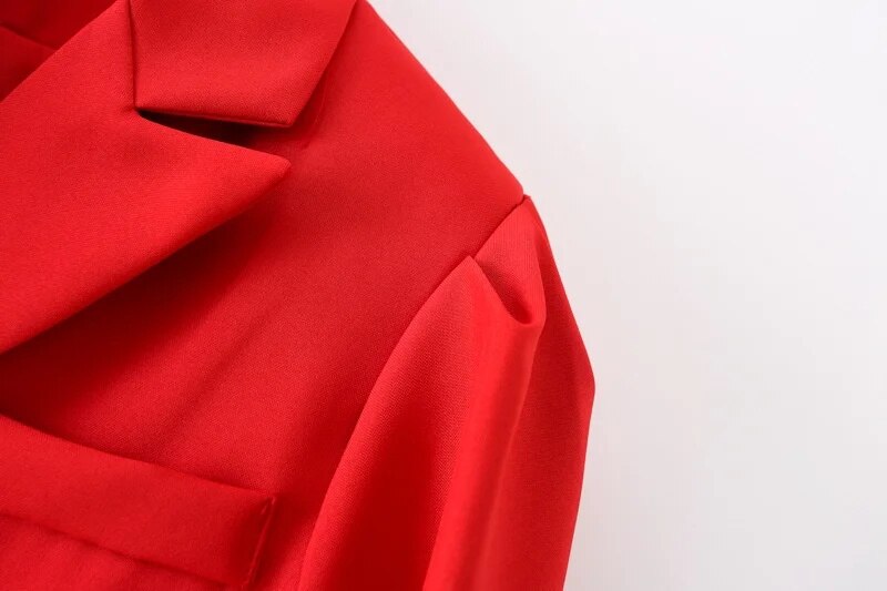 RED BLAZER WITH GIGOT SLEEVES