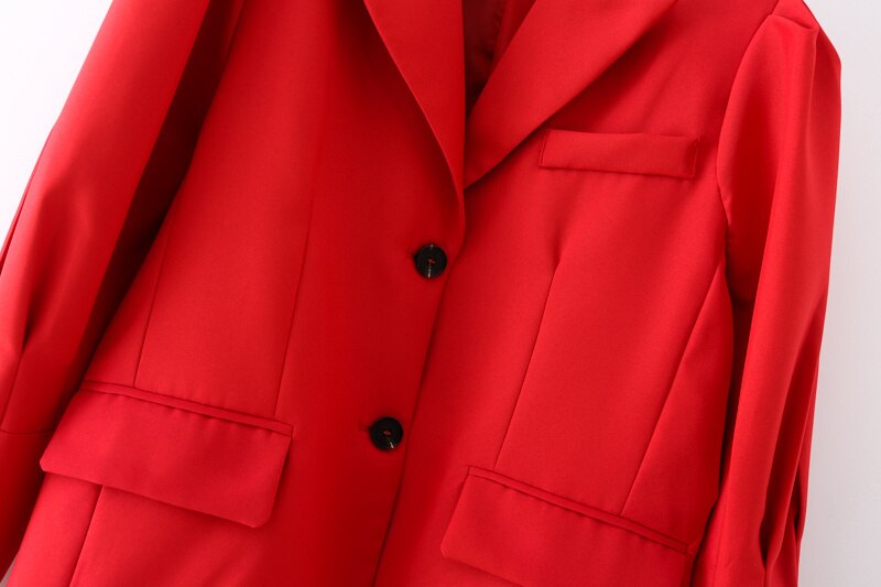 RED BLAZER WITH GIGOT SLEEVES