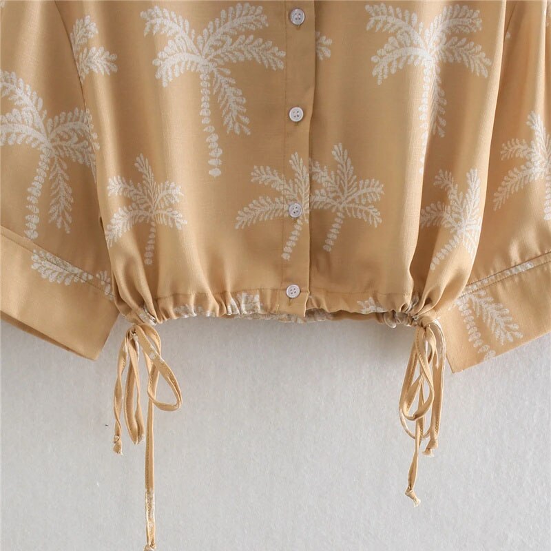 PALM CROPPED BLOUSE