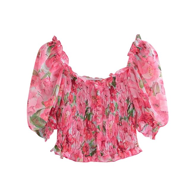 FLORAL PRINT CROPPED TOP