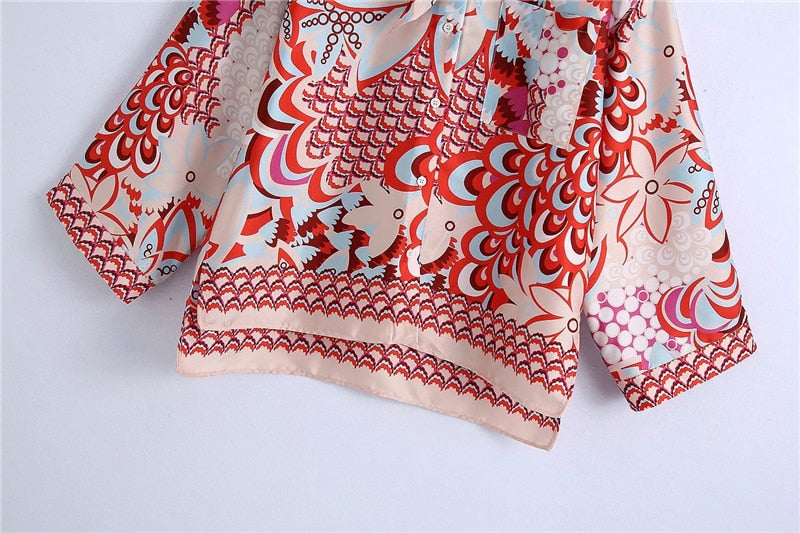 PRINTED SHIRT WITH SCARF