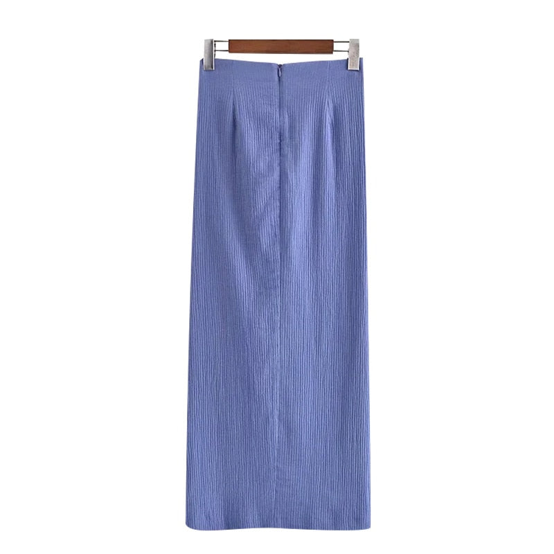 TEXTURED MIDI SKIRT WITH KNOT