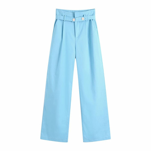 WIDE-LEG TROUSERS WITH BUTTONED BELT