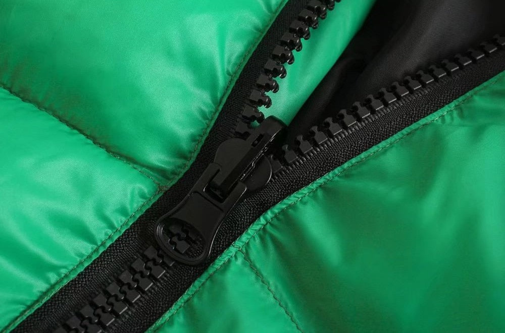 GREEN CROPPED PARKAS COAT