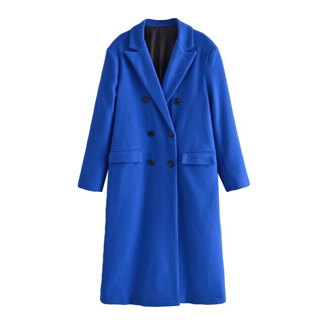 DOUBLE BREASTED LOOSE WOOLEN COAT