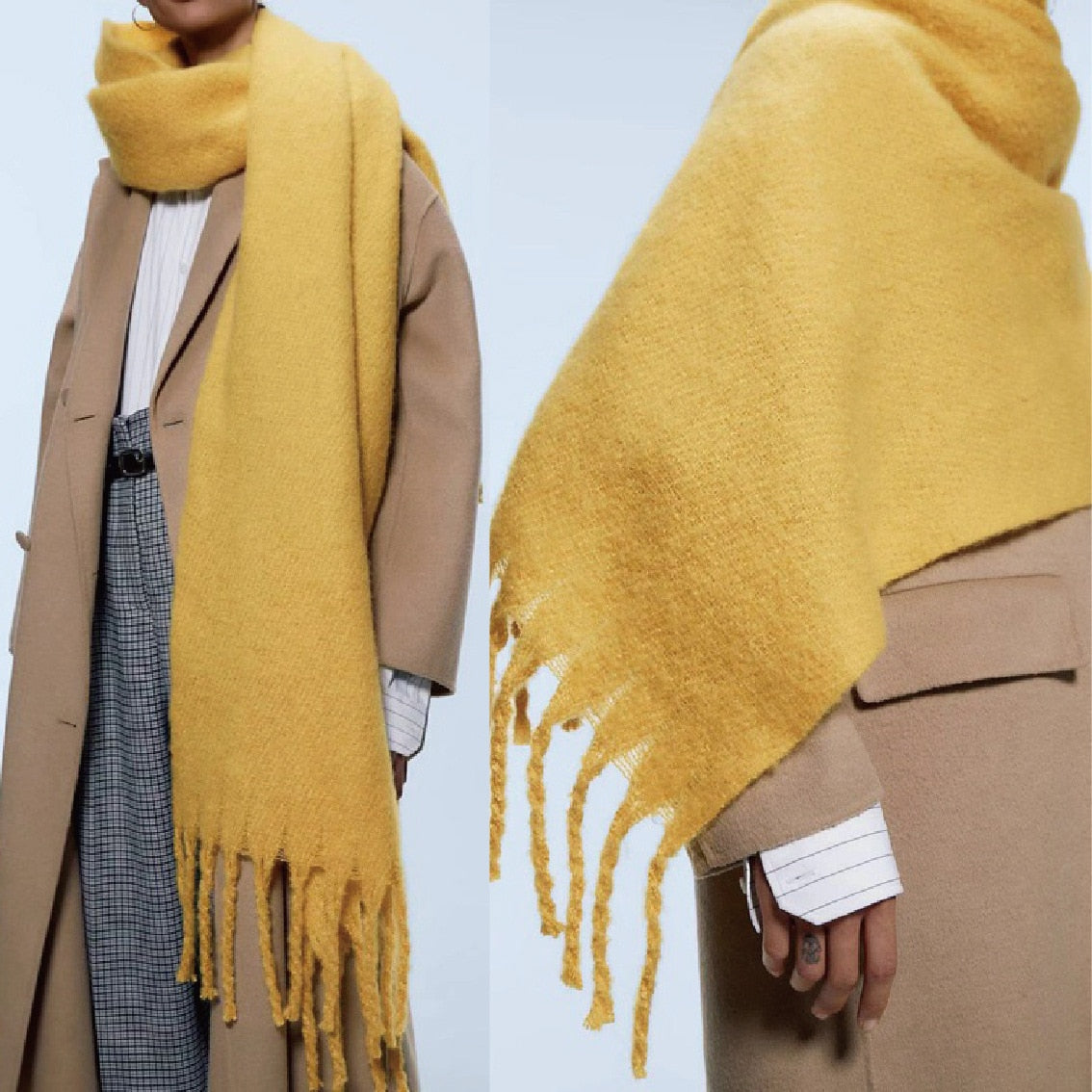 THICK FRINGING SCARF