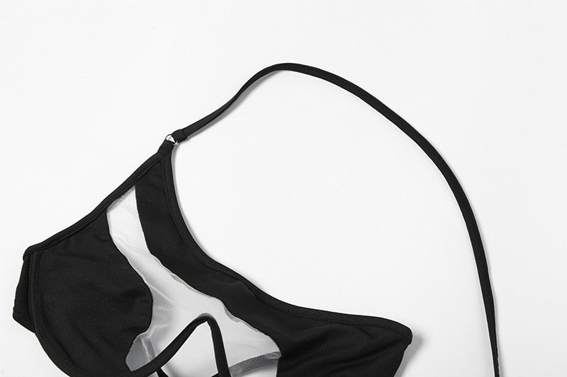 Cotton On Body REVERSIBLE ONE SHOULDER BRAZILIAIN SET - Bikini - black/white/svart  